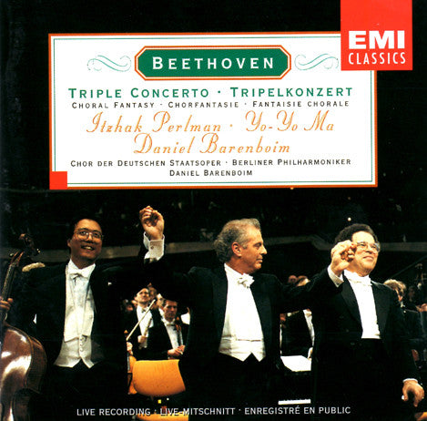 Ludwig van Beethoven, Itzhak Perlman, Yo-Yo Ma, Daniel Barenboim : Triple Concerto, Choral Fantasy  (CD, RE)