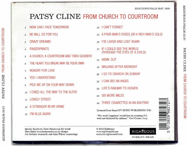 Patsy Cline : From Church To Courtroom (CD, Comp)