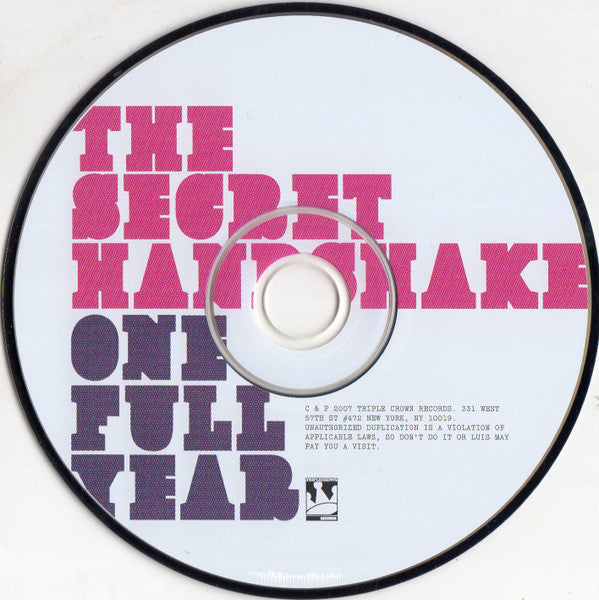 The Secret Handshake : One Full Year (CD, Album, Dig)