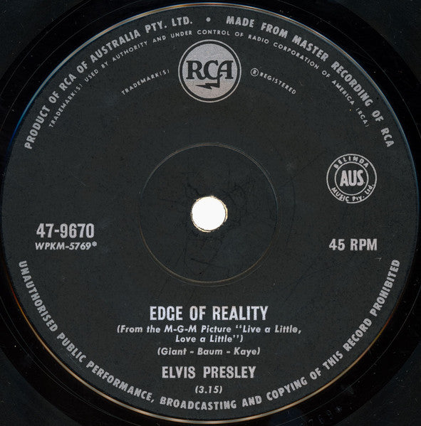 Elvis* : Edge Of Reality (7", Single)