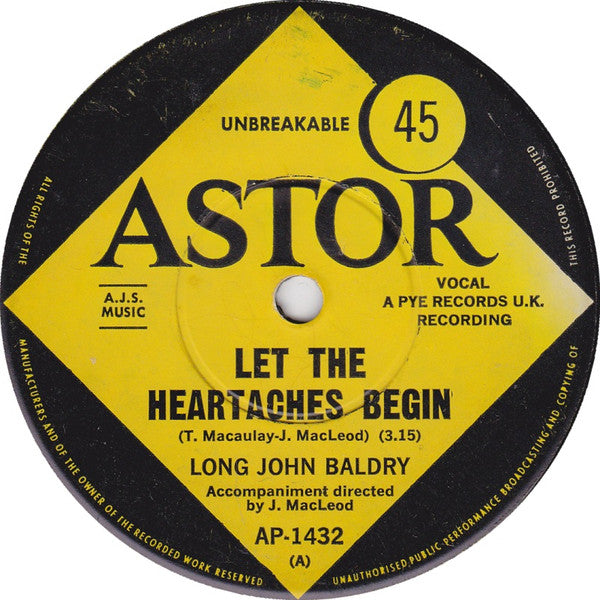 Long John Baldry : Let The Heartaches Begin (7", Single)