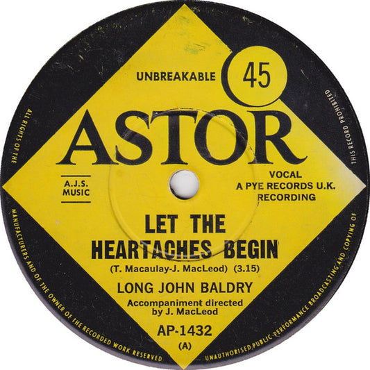 Long John Baldry : Let The Heartaches Begin (7", Single)