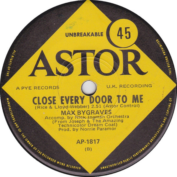 Max Bygraves : Any Dream Will Do (7", Single)