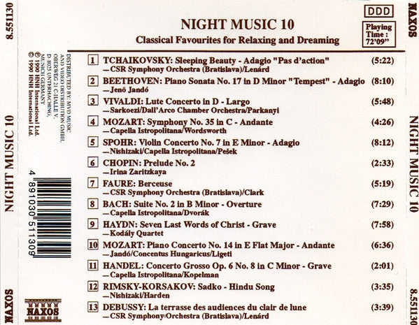 Various : Night Music 10 (Classical Favourites For Relaxing And Dreaming) (CD, Comp)