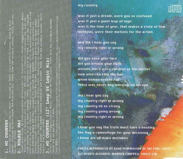 Midnight Oil : My Country (CD, Single)