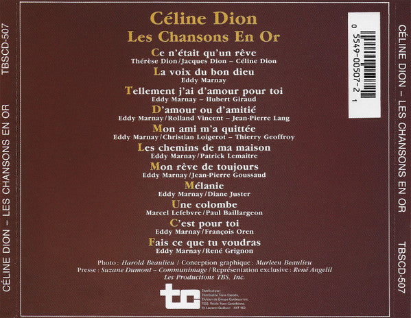 Céline Dion : Les Chansons En Or (CD, Comp, RP)