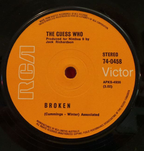 The Guess Who : Broken (7", Single)