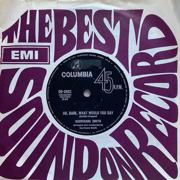 Hurricane Smith : Oh Babe, What Would You Say (7", Single)