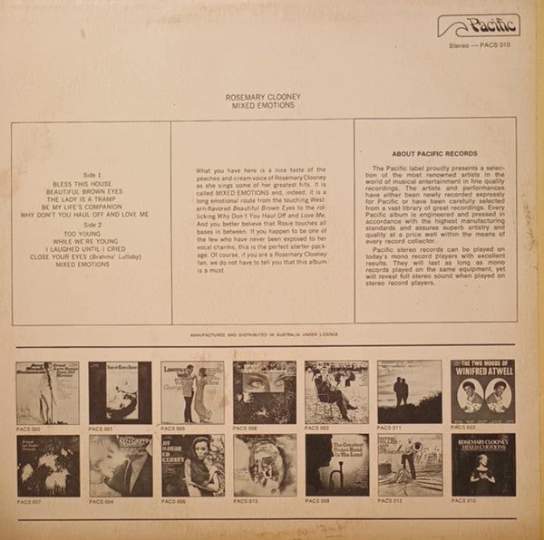 Rosemary Clooney : Mixed Emotions (LP, Comp)