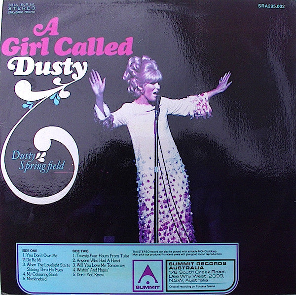 Dusty Springfield : A Girl Called Dusty (LP, Album, Gat)