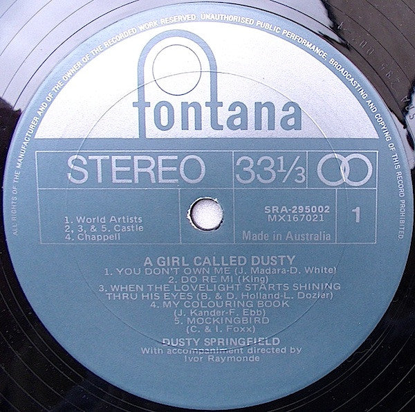 Dusty Springfield : A Girl Called Dusty (LP, Album, Gat)