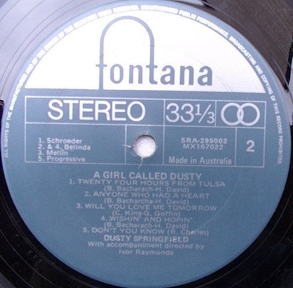 Dusty Springfield : A Girl Called Dusty (LP, Album, Gat)