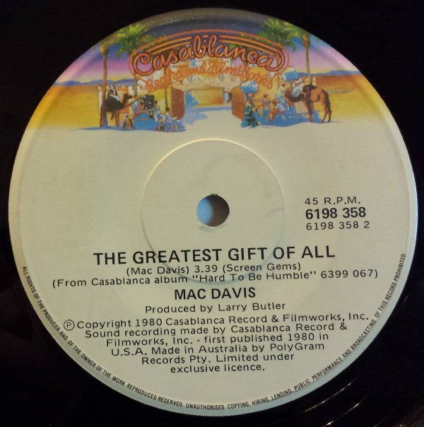Mac Davis : It's Hard To Be Humble (7", Single)