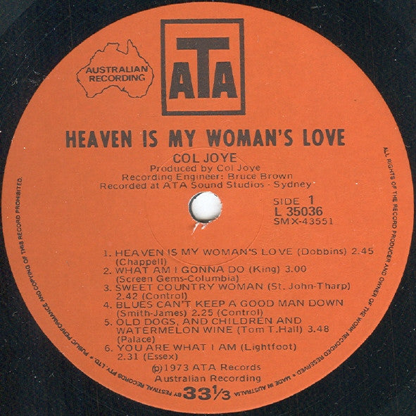 Col Joye : Heaven Is My Woman's Love (LP, Album)