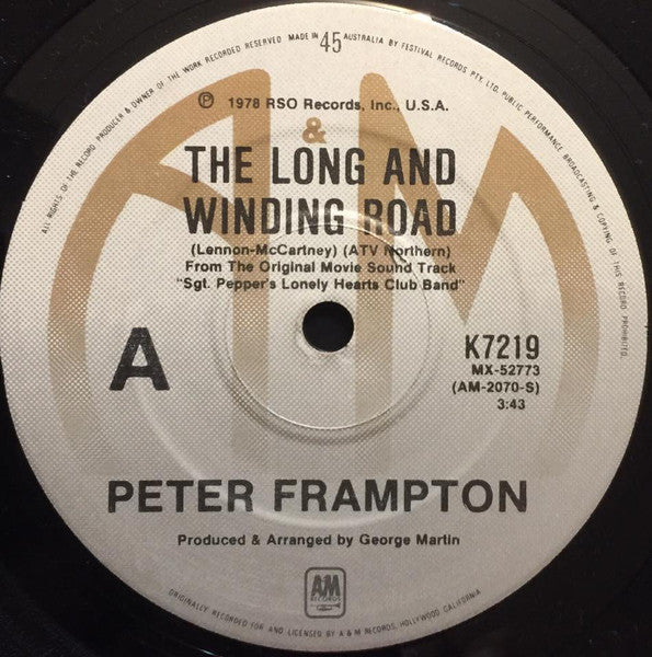 Peter Frampton : The Long And Winding Road (7")