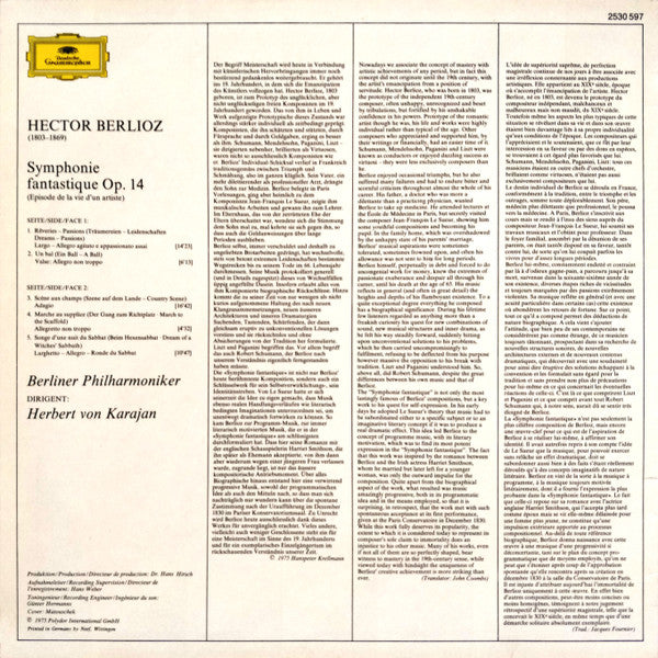 Hector Berlioz – Berliner Philharmoniker · Herbert von Karajan : Symphonie Fantastique (LP)