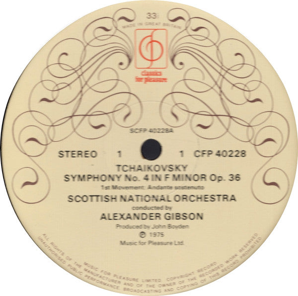 Tchaikovsky* / Alexander Gibson, Scottish National Orchestra* : Symphony No. 4 (LP)