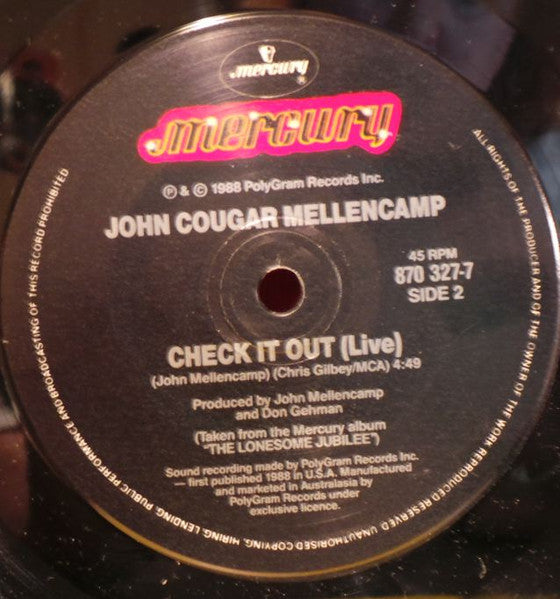John Cougar Mellencamp : Rooty Toot Toot (7", Single)