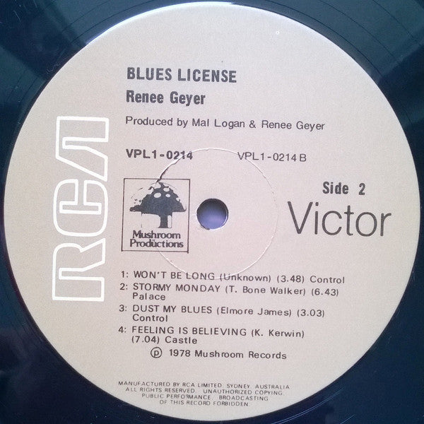 Renee Geyer : Blues License (LP, Album)