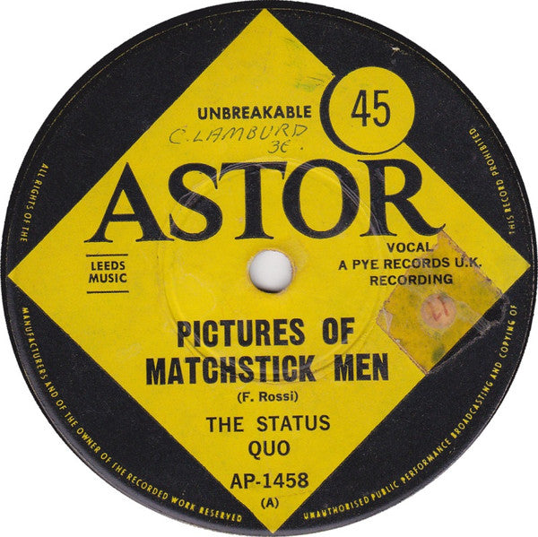 The Status Quo* : Pictures Of Matchstick Men (7")