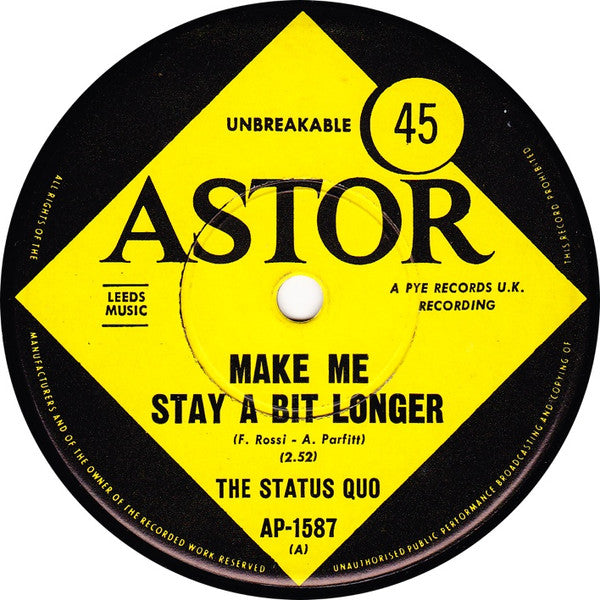 The Status Quo* : Make Me Stay A Bit Longer (7", Single)