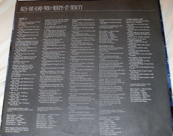 The Bill Gaither Trio : Bless The Lord Who Reigns In Beauty (LP, Album)