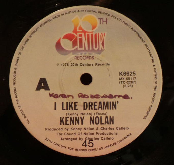 Kenny Nolan : I Like Dreamin' (7", Single)