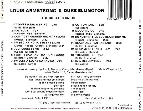 Louis Armstrong, Duke Ellington : The Great Reunion (CD, Comp, RM)