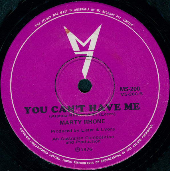 Marty Rhone : On The Loose (7", Single)