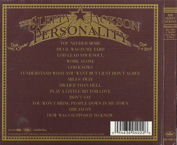 The Sleepy Jackson : Personality (One Was A Spider, One Was A Bird) (CD, Album)