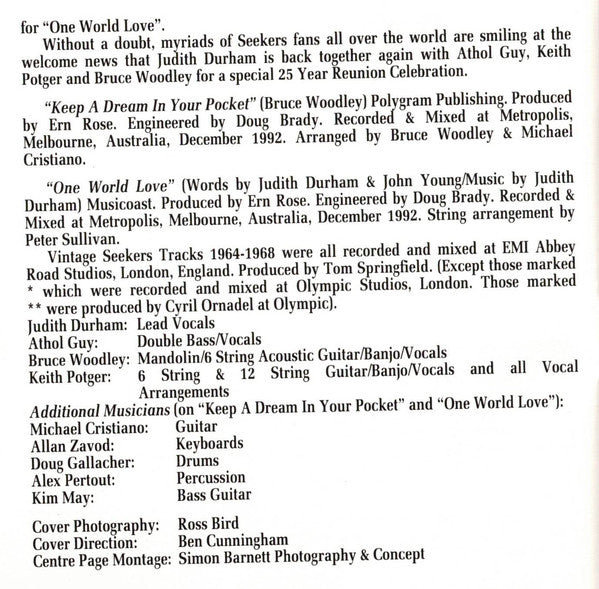 Judith Durham, The Seekers : The Silver Jubilee Album (CD, Comp)