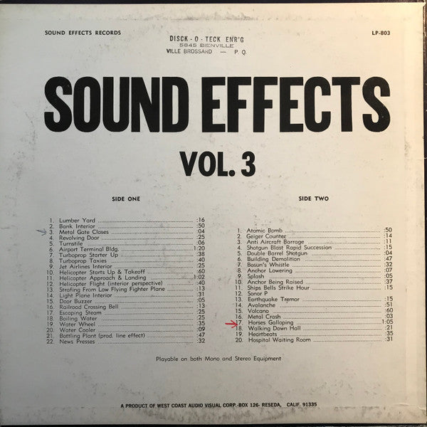 No Artist : Sound Effects Vol. 3 (LP)