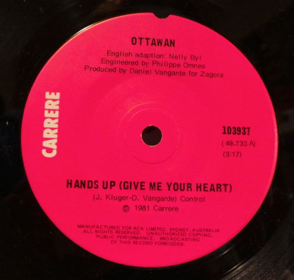Ottawan : Hands Up (Give Me Your Heart) (7", Single)
