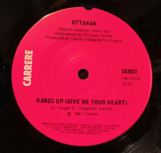 Ottawan : Hands Up (Give Me Your Heart) (7", Single)