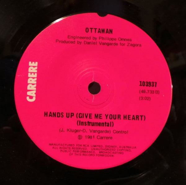 Ottawan : Hands Up (Give Me Your Heart) (7", Single)