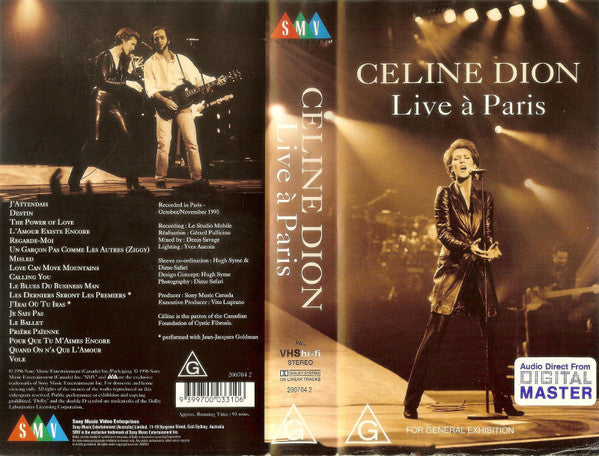 Céline Dion : Live A Paris (VHS, PAL)