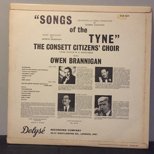 Owen Brannigan With Consett Citizens' Choir : Songs Of The Tyne (LP, Album)
