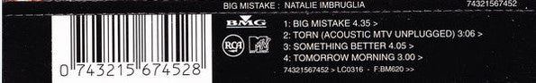 Natalie Imbruglia : Big Mistake (CD, Single)