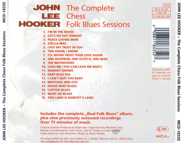 John Lee Hooker : The Complete Chess Folk Blues Sessions (CD, RE)