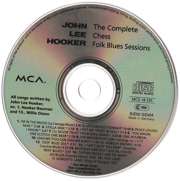 John Lee Hooker : The Complete Chess Folk Blues Sessions (CD, RE)