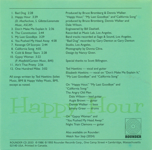 Ted Hawkins : Happy Hour (CD, Album, RE)