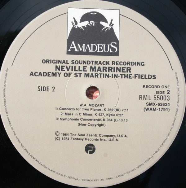 Wolfgang Amadeus Mozart - Neville Marriner*, Academy Of St. Martin-In-the-Fields* : Amadeus (Original Soundtrack Recording) (2xLP, Album, Gat)