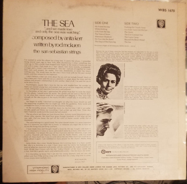 The San Sebastian Strings : The Sea (LP, Album, Gre)