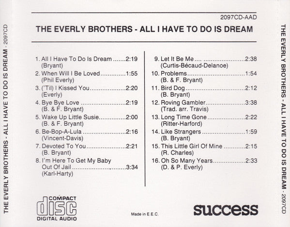 The Everly Brothers* : All I Have To Do Is Dream (CD, Comp)
