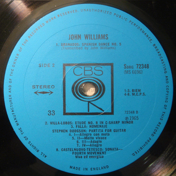 John Williams (7) : Virtuoso Music For Guitar (LP, Album)
