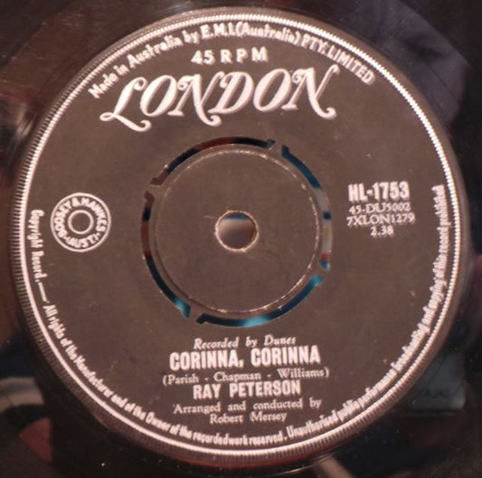 Ray Peterson : Corinna, Corrina (7", Single)