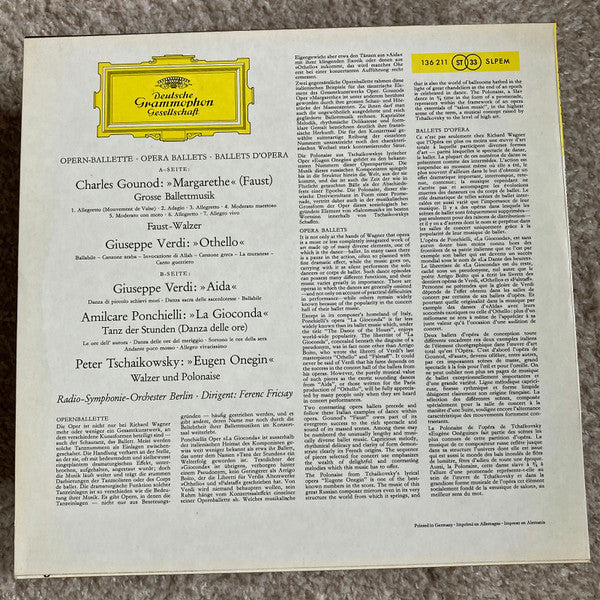 Charles Gounod · Giuseppe Verdi · Amilcare Ponchielli · Pyotr Ilyich Tchaikovsky, Radio-Symphonie-Orchester Berlin · Ferenc Fricsay : Opern-Ballette (LP)