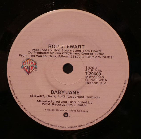 Rod Stewart : Baby Jane (7", Single)