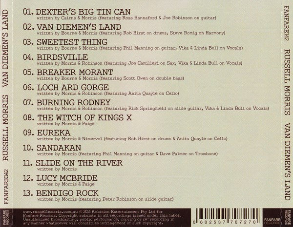 Russell Morris : Van Dieman's Land (CD, Album)