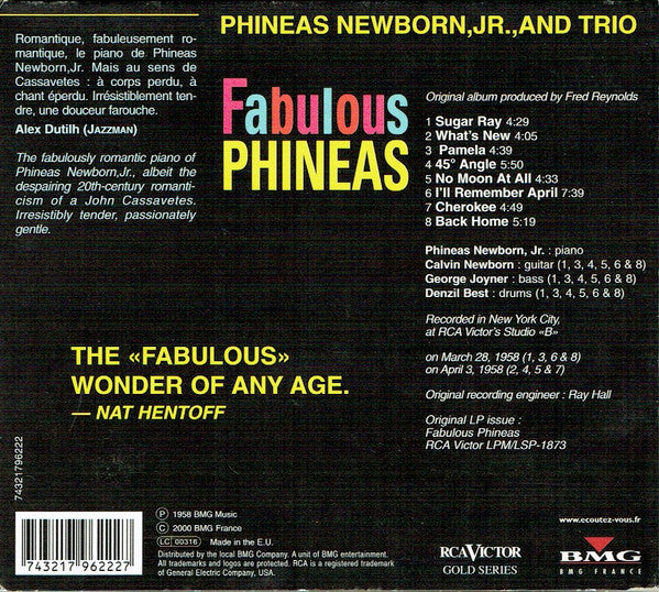 Phineas Newborn Trio : Fabulous Phineas  (CD, Album, RE)